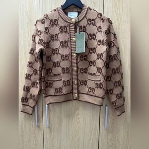 Gucci GG Jacquard Wool Cardigan